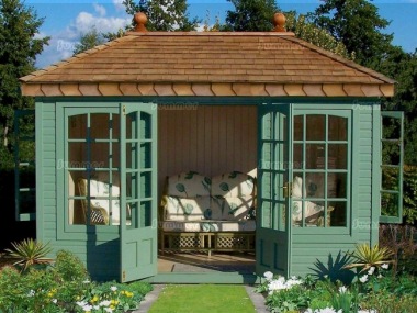Hipped Summerhouse 512 - Cedar, Cedar Shingles Hipped Summerhouse 512 - Cedar, Cedar Shingles
