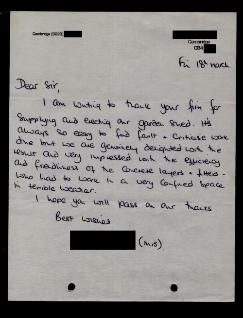 Customer Letter