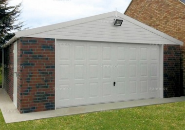 Brick Apex Double Concrete Garage 536 - PVCu Windows and Fascias Brick Apex Double Concrete Garage 536 - PVCu Windows and Fascias