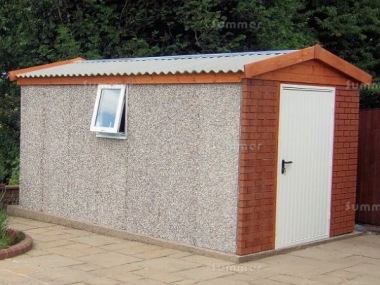 Spar Apex Concrete Shed 674 - Brick Posts, PVCu Window