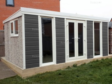 Composite Pent Concrete Shed 785 - PVCu Window, Fascias and Door Composite Pent Concrete Shed 785 - PVCu Window, Fascias and Door