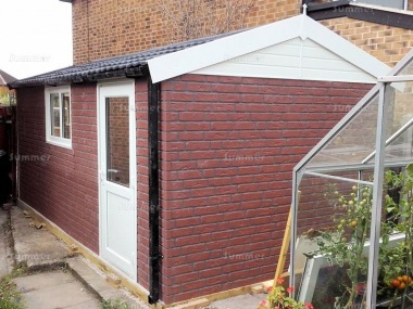 Brick Apex Concrete Shed 893 - PVCu Window, Fascias and Door