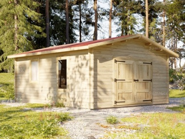 Wooden Log Garage 415 - Apex, Personnel Door Wooden Log Garage 415 - Apex, Personnel Door