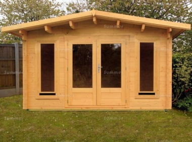 Apex 45mm Log Cabin 011 - Double Glazed, Large Panes Apex 45mm Log Cabin 011 - Double Glazed, Large Panes