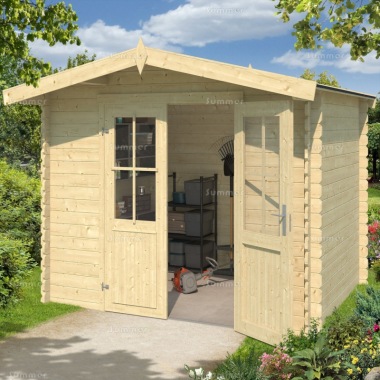 28mm Log Cabin Shed 633 - Double Door, PEFC Certified