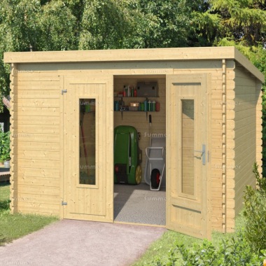 28mm Log Cabin Shed 651 - Double Door, PEFC Certified