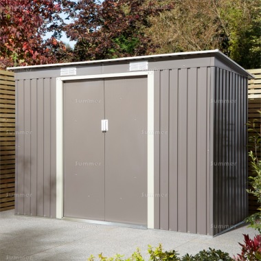 Rowlinson Trentvale Metal Pent Sheds - Galvanized Steel