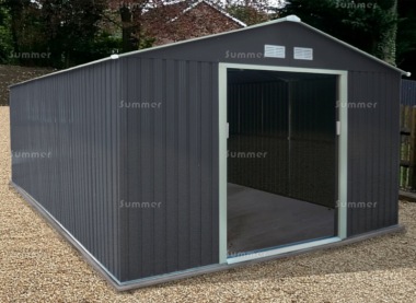 Apex Metal Shed 383 - Double Door, Galvanized Steel