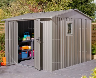 Rowlinson Brentvale 10X10 Metal Shed - Galvanized Steel Rowlinson Brentvale 10X10 Metal Shed - Galvanized Steel
