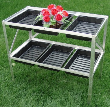 2 Tier Galvanized Steel Seed Tray Frame 394 - 6 Seed Trays 2 Tier Galvanized Steel Seed Tray Frame 394 - 6 Seed Trays
