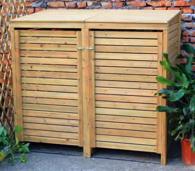 Wheelie Bin Store 149 - Wooden Slatted, FSC® Certified