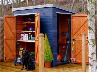 Pent Small Storage Shed 716 - Shiplap, Multiple Doors, Painted, Fitted Free Pent Small Storage Shed 716 - Shiplap, Multiple Doors, Painted, Fitted Free