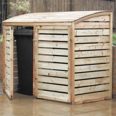 Rowlinson Double And Triple Wheelie Bin Store - Pressure Treated, PEFC Certified Rowlinson Double And Triple Wheelie Bin Store - Pressure Treated, PEFC Certified